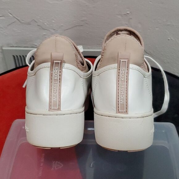 Michael Kors Platform Ace Sneaker in White & Blush Pink Rose Gold Size 7.5 - Picture 12 of 16